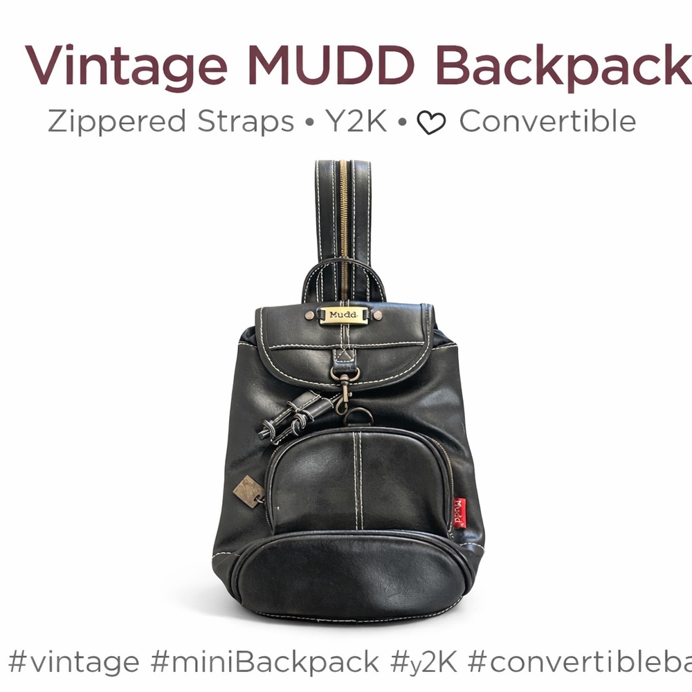 Vintage MUDD Espresso Backpack with Zippered Straps